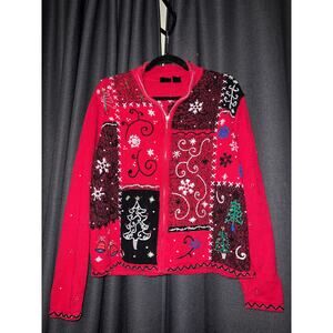 Ugly Christmas Sweater Xmas Cardigan Size Large